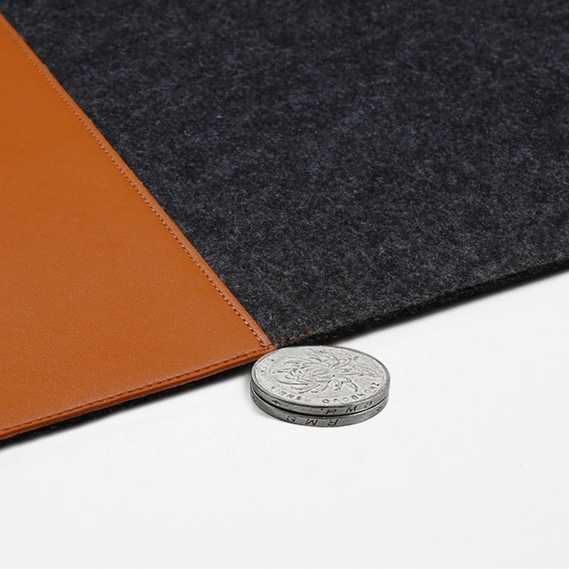 Bluejw Big Size Desk Mat Computer Desktop Mouse Mat Pad - Felt & Leather Desk Pads for Keyboard & Mouse - Large Office Writing Mat - Image 5