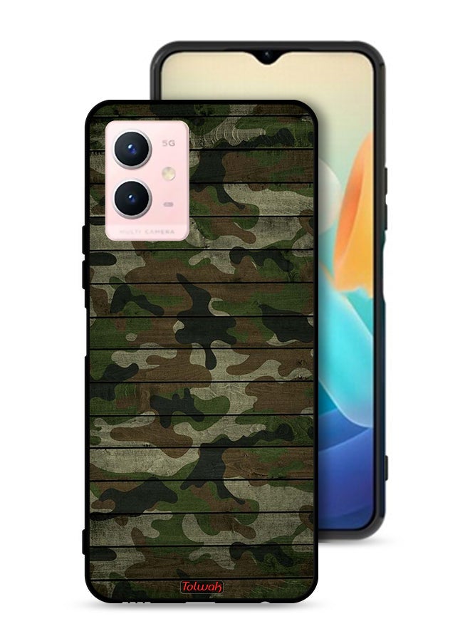 Tolwak Vivo Y33s 5G Protective Case Cover Camouflage Wooden Pattern - Image 1