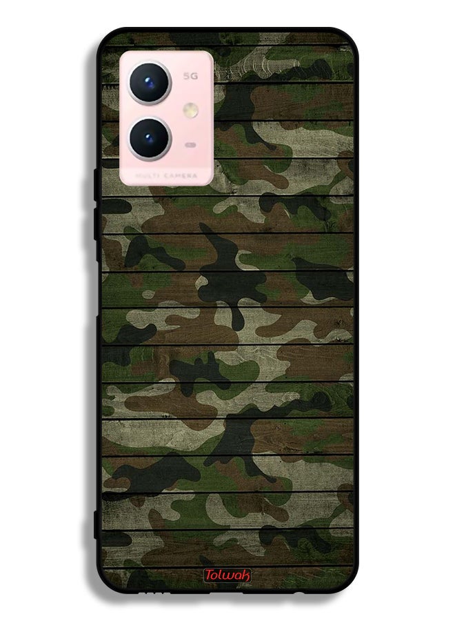 Tolwak Vivo Y33s 5G Protective Case Cover Camouflage Wooden Pattern - Image 2