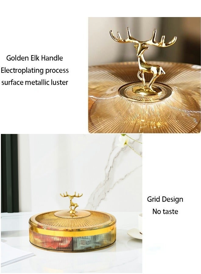 هومستر صينية تقديم دائرية مقسمة مع طبق مكسرات سكوبارتي غطاء أصفر 25.5x8 سم - Image 3