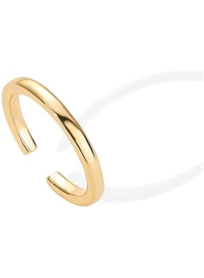 PAVOI 18K Gold Plated Adjustable Toe Rings for Women | Trendy Criss-Cross and Classic Band Toe Ring - Image 3