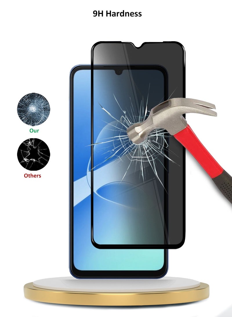 دبليو تيك حماية شاشة زجاجية مقاومة للخدش كاملة التغطية بجودة عالية من إنفينيكس هوت 60i 5G 2025 سلسلة E2E للخصوصية (MSGECP) - شفافة/سوداء - Image 3