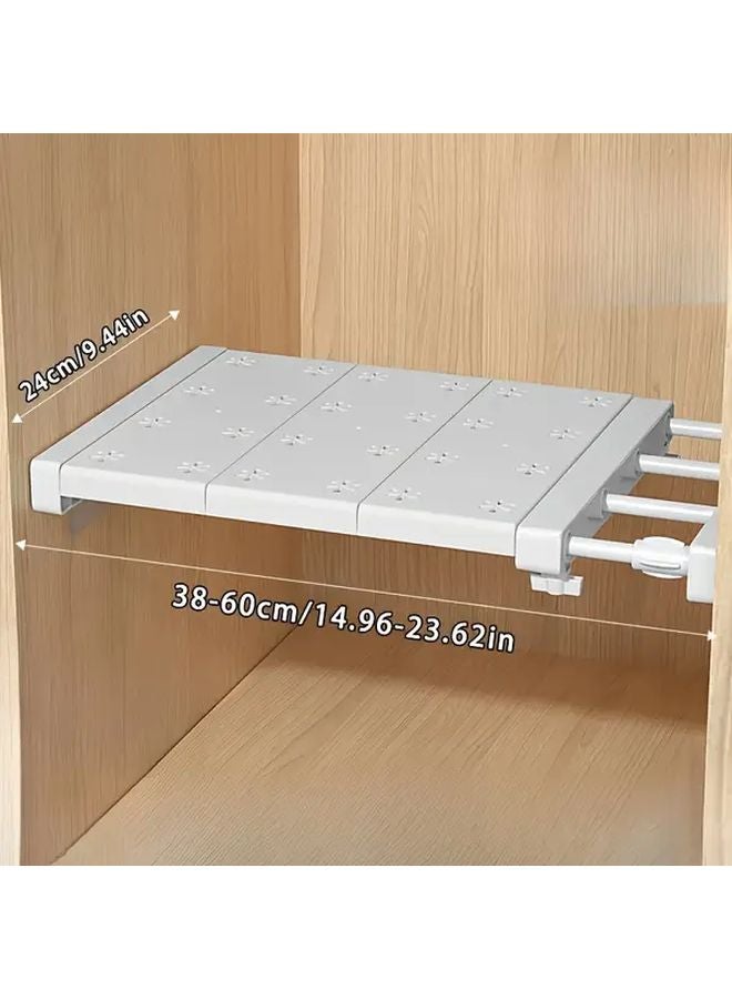 White 3 Tier Adjustable No Drill Shelf Unit For Closet Kitchen Bathroom Storage - Image 5