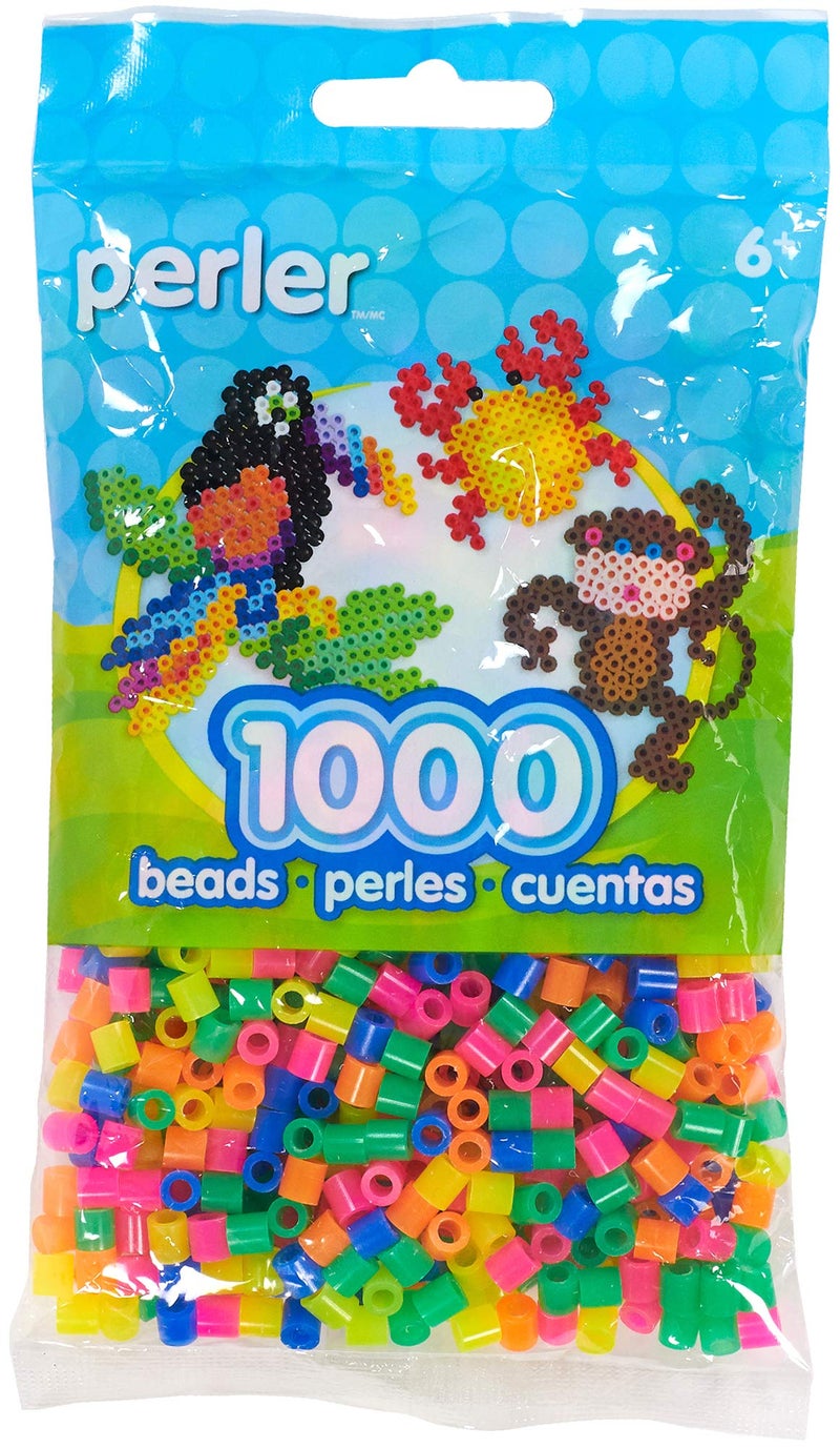 Perler Beads 80-15186 Neon Mix 1000 Beads, Small - Image 1