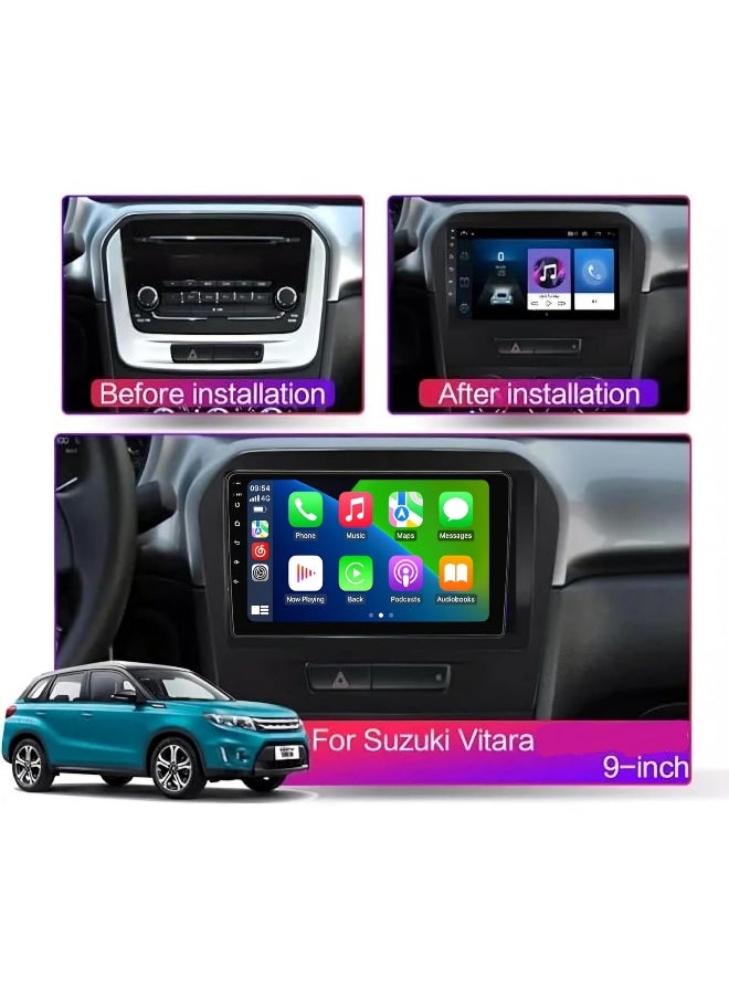 Fit Suzuki Vitara Car Stereo Vitara Android Screen 2015-2023 With Apple Carplay Android Auto Wireless WiFi DSP FM&AM Bluetooth AHD Camera Included Fast Interface (2+32GB Carplay 4CORE)