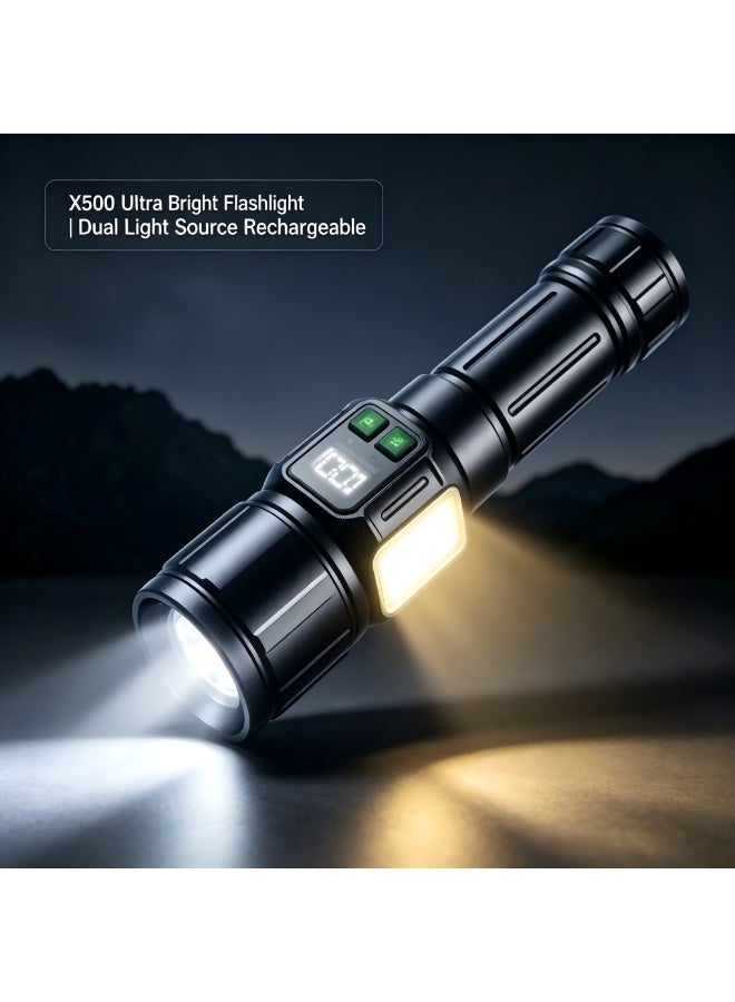 Frostvolt 30W High Lumen Rechargeable LED Flashlight – 1500M Long Range Zoomable Torch with 9 Lighting Modes, COB Side Light & Magnetic Base, Waterproof Shock Resistant for Camping Hiking Emergency - Image 1