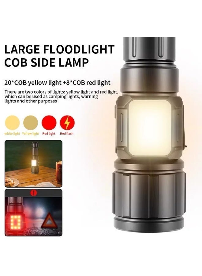 برق الثلج مصباح يدوي LED قابل لإعادة الشحن من Frostvolt بقوة 30 واط وسطوع عالٍ – كشاف بمدى يصل إلى 1500 متر مع خاصية التكبير (الزوم) و9 أوضاع للإضاءة، ومزود بضوء جانبي COB وقاعدة مغناطيسية؛ مقاوم للماء والصدمات ومثالي للتخييم والمشي لمسافات طويلة وحالات الطوارئ. - Image 2