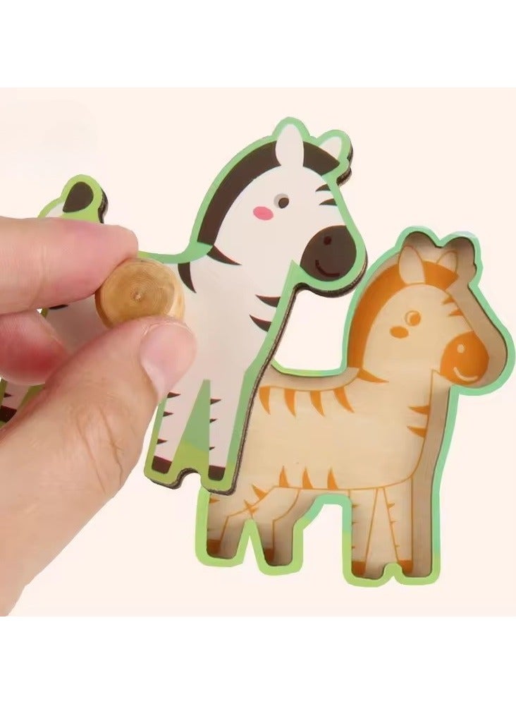 bellanina Montessori Wooden Jigsaw Puzzle Animal Shape Set - Image 3