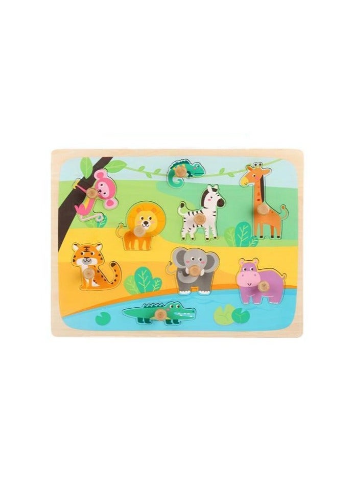 bellanina Montessori Wooden Jigsaw Puzzle Animal Shape Set - Image 5
