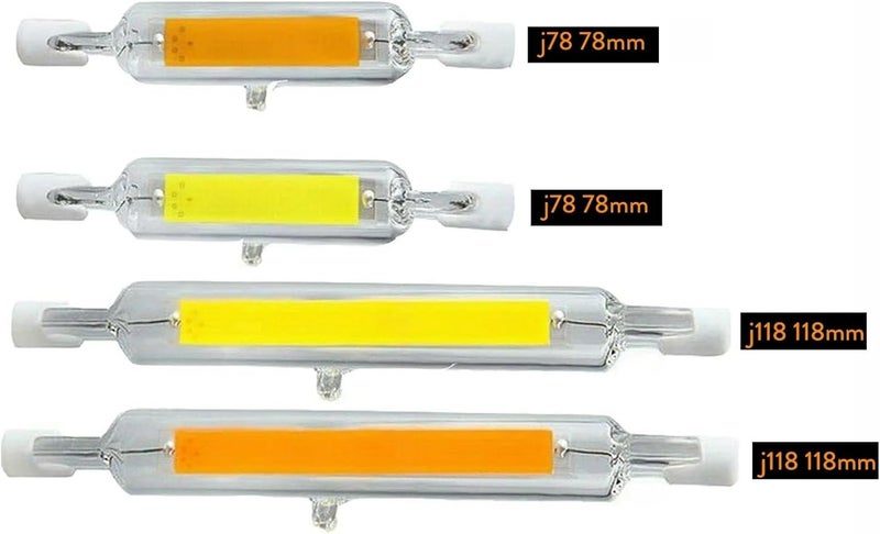 Light Bulb, R7S LED 78mm 118mm 5W 10W 20W Dimmable COB Bulbs Ceramic Glass Tube Light Ampoule Replacement Halogen Bombillas Spotlight,for Home Garage Warehouse(5W-J78-78mm) - Image 3