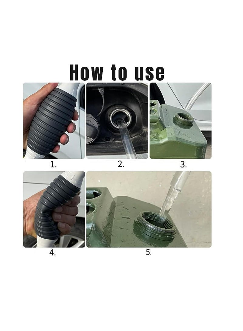 Multifunction Liquid Sucker Pump, Portable Siphon Pump For Gasoline Diesel And Other Liquid Water, Manual Fuel Transfer Pump Gasoline Transfer Pump with 6.5Ft Syphon Hose - Image 3