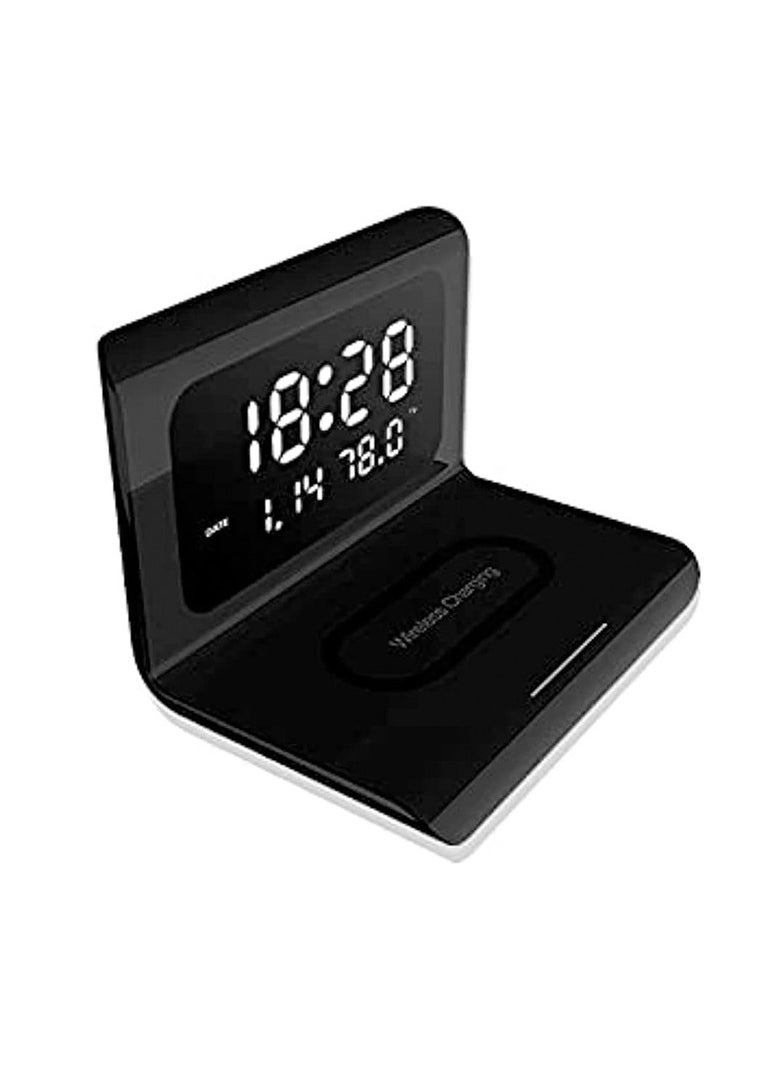 3 in 1 Fast Wireless Charger Electric Digital Alarm Clock LCD