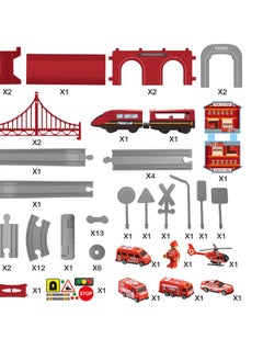 Generic Electric Train Toys Sets for Boys 66Pcs Battery Operated Train Set with Tracks Magnetic Connection DIY Rail Car Puzzle Assembling Building Blocks Track Magnetic Train Theme Set  - Image 4