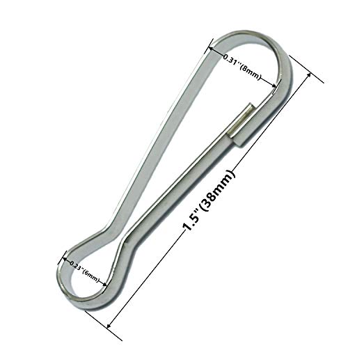 INNETOC 100 Pcs - Metal Spring Hooks 1 1/2" 38mm Purse Pulis Snap Clip for Lanyard Zipper Pull Id Card (38mm, Nickel) - Image 5