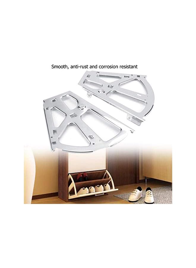PROMASS promass Shoes Cabinet Hinges, 2Pcs Stainless Steel Shoes Drawer Cabinet Hinges for Kitchen Living Room Shoe Storage Cabinet Flip Frame Hinges Furniture Parts Hardware(2 Layers)  - Image 3