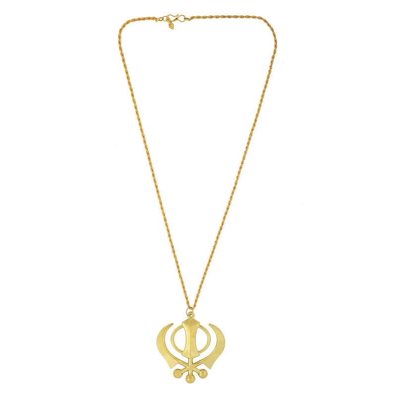 Superstore18 Brass Combo of Khanda pendant, Khanda ring, and Kada sikh sardar punjabi jewellery combo Men women boys girls (SST6240CMRM) - Image 4