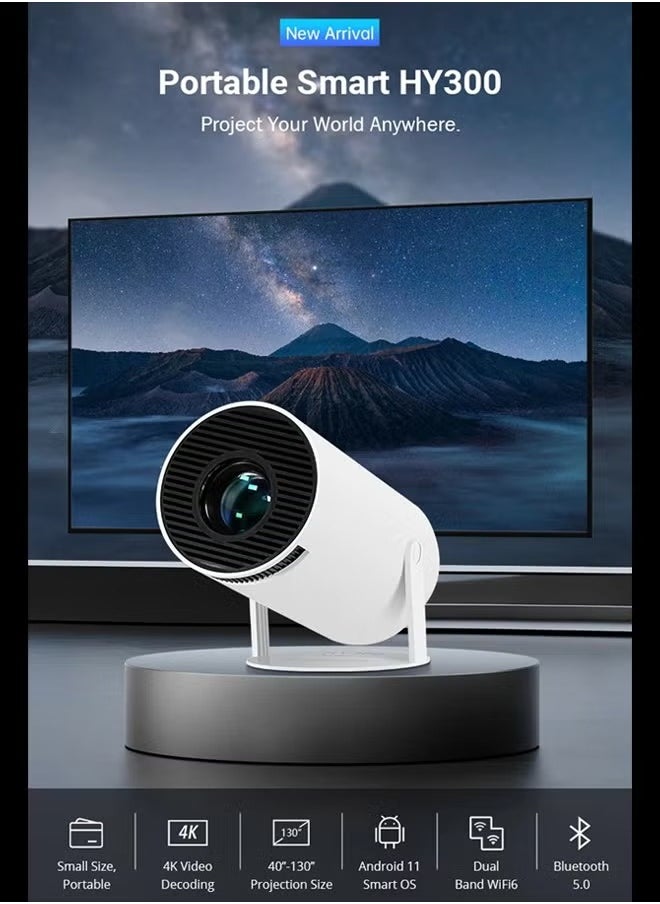 LEXIN HY300 Portable Projector Pocket 5G WIFI Android11.0 Support 130 Inches Home Theater Full HD 1080P for Indoor Outdoor Home Birthday Gift Compatible with TV Stick/HDMI/USB/PS5/iOS/PS4  - Image 2