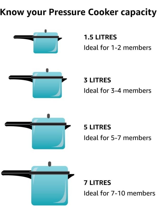 UCOOK Pentola DLX 10 L Tall Body Pressure Cooker (Model PC0307) – Virgin Aluminum, Outer Safety Lid, 5‑Year Warranty - Image 4