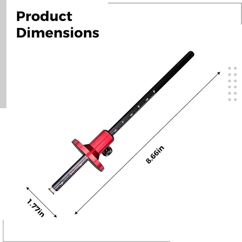 أداة النجارة للقياس 22 سم بشفرة معدنية بمقاييس مترية وإمبراطورية - Image 3