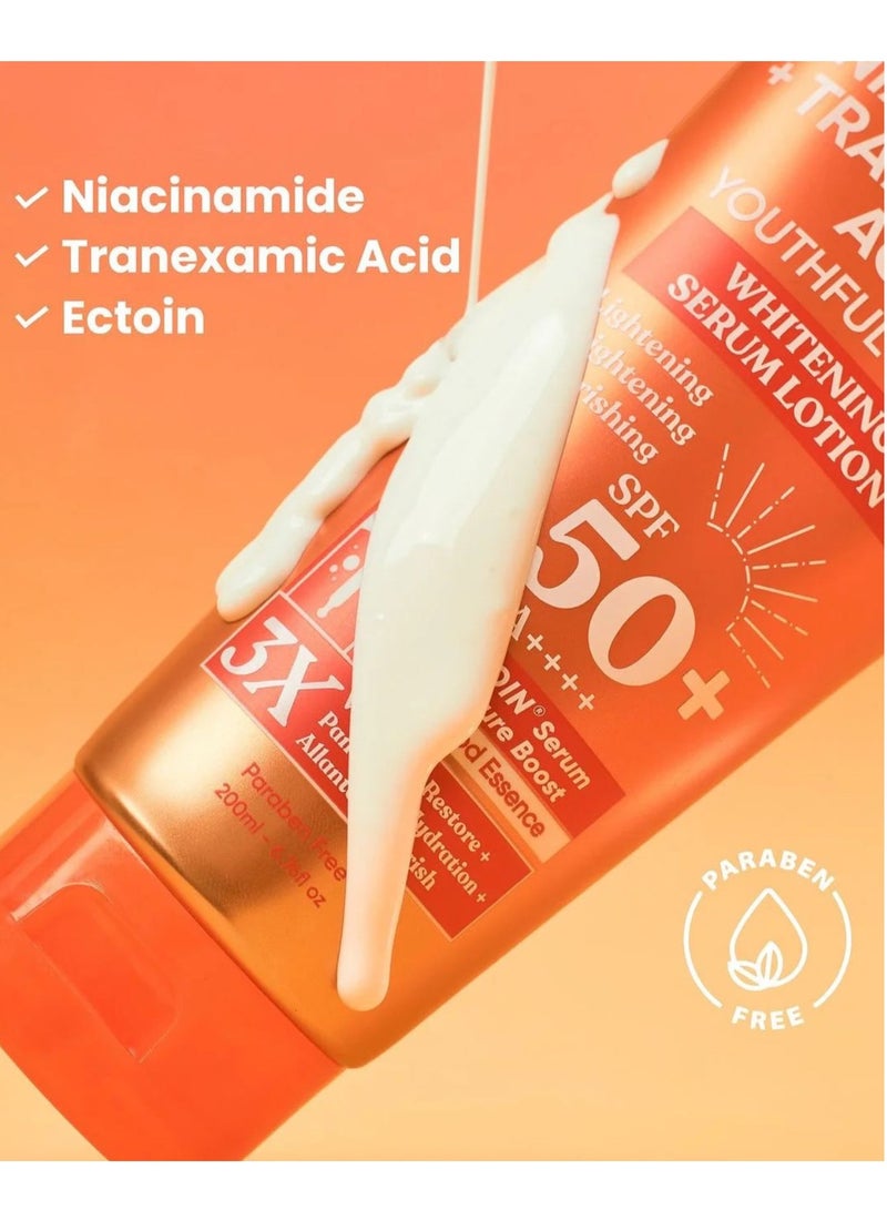 LUXE ORGANIX Niacinamide and Tranexamic Acid Youthful Glow Whitening Serum Lotion 200ml - Image 4