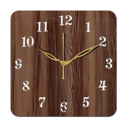Freny Exim 10" Inch Wooden Analog Wall Clock (Wenge, Small Size, 25cm x 25cm)-022 - Image 1