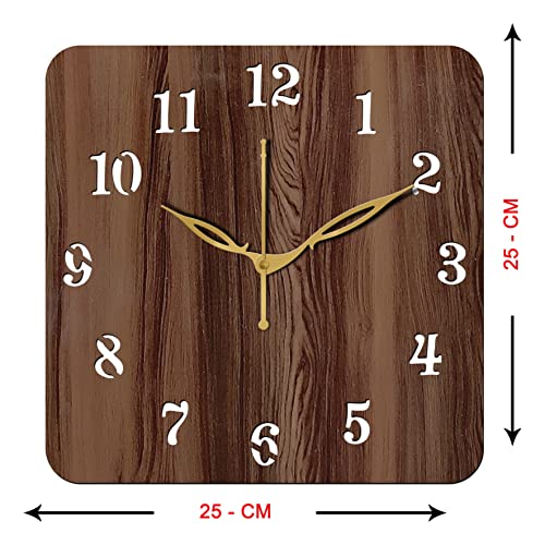 Freny Exim 10" Inch Wooden Analog Wall Clock (Wenge, Small Size, 25cm x 25cm)-022 - Image 4