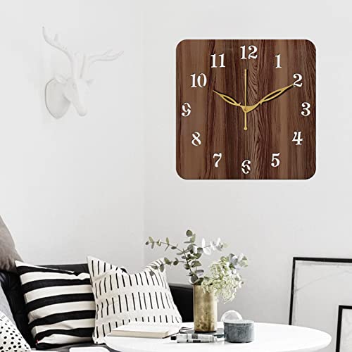 Freny Exim 10" Inch Wooden Analog Wall Clock (Wenge, Small Size, 25cm x 25cm)-022 - Image 5