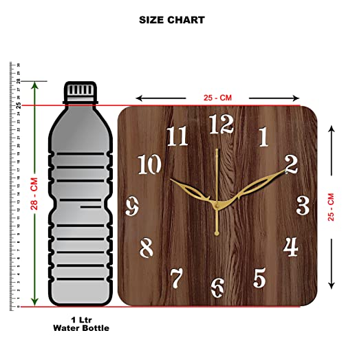 Freny Exim 10" Inch Wooden Analog Wall Clock (Wenge, Small Size, 25cm x 25cm)-022 - Image 3