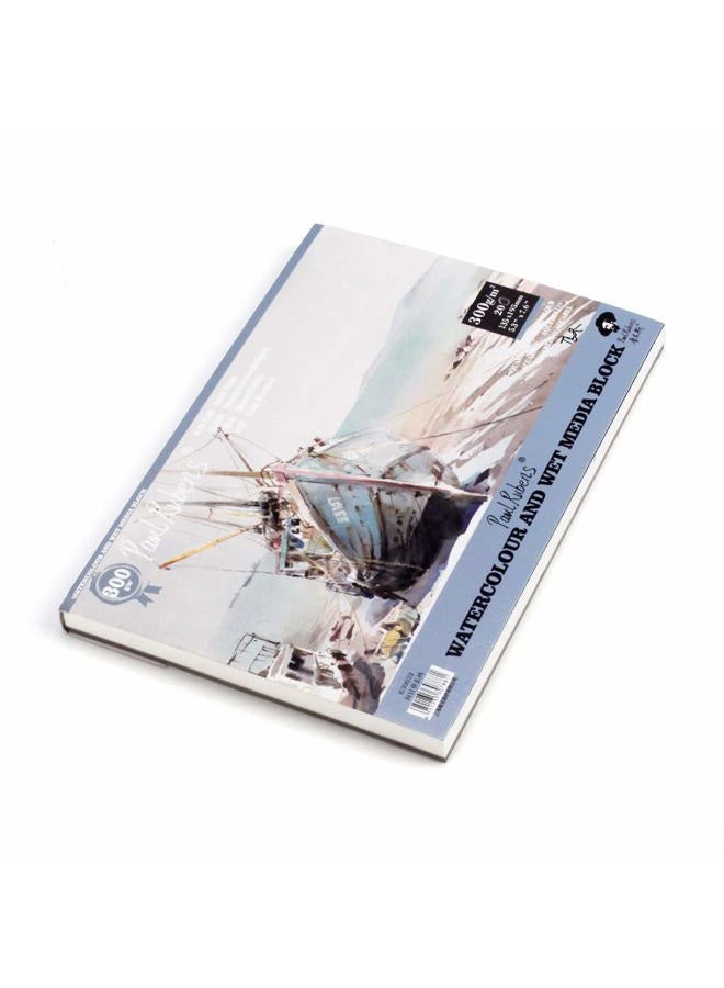 PAUL RUBENS Watercolor Block, 140-lb Artist Quality Watercolor Paper Pad Acid-Free Cold Pressed, 50 Percent Cotton Rag, Sized 7.6 x 5.3 Inches, 20 Sheet - Image 1