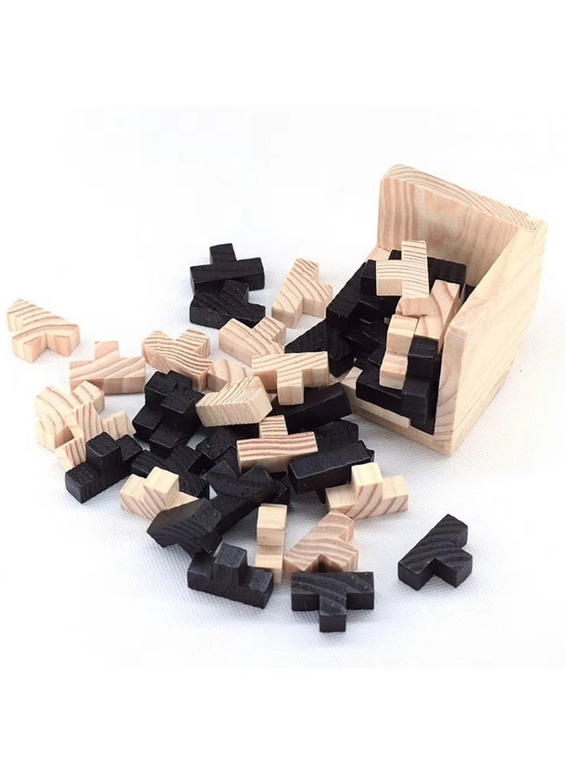3D Rubik's Cube Jigsaw Puzzle Luban Lock Creative Educational Wooden Toy Brain IQ Thinking Early Education Game Children's Gift - Image 4