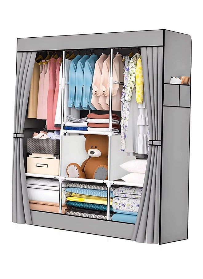 Cady One Foldable Fabric Wardrobe and Luggage Organizer with Hanging Rods and Clothes Rack for Storing Bags, Toys and Shoes 