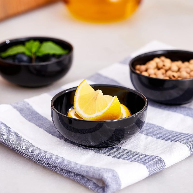 Swuut Ceramic Pinch Bowls,4oz Mini Bowls Set,Dipping Soy Sauce Dish Bowls,Set of 6 (Black) - Image 5