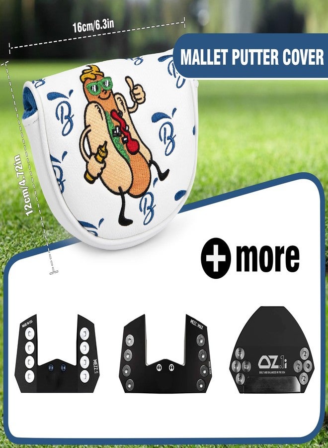 BAIRBRE Golf Putter Cover OZ1 Premium Embroidery Hot Dog Mallet Putter Headcover Leather Golf Club Covers with Magnetic Closure fit OZ1,MEZZ1,MEZZ1 MAX - Image 5