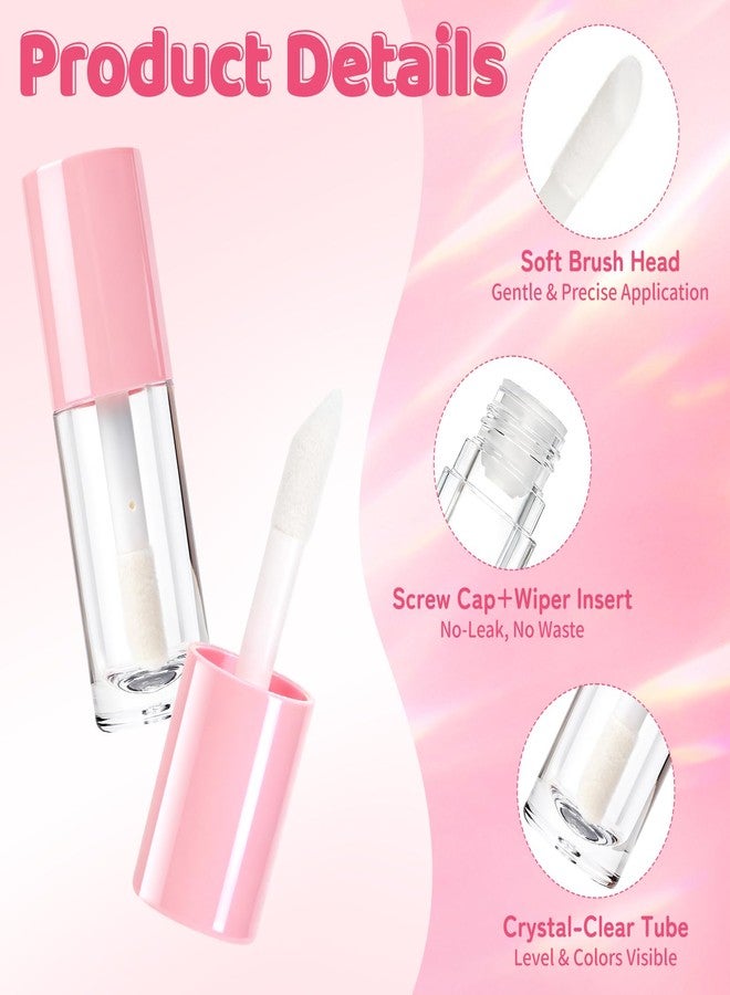 KAOPET 8 Pack Empty Lip Gloss Tubes with Wand & Rubber Insert, 6ml Refillable Clear Plastic Lipgloss Containers with Syringes & Funnel, Portable Leak-Proof Colorful Bottles for DIY Lip Gloss Balms - Image 2