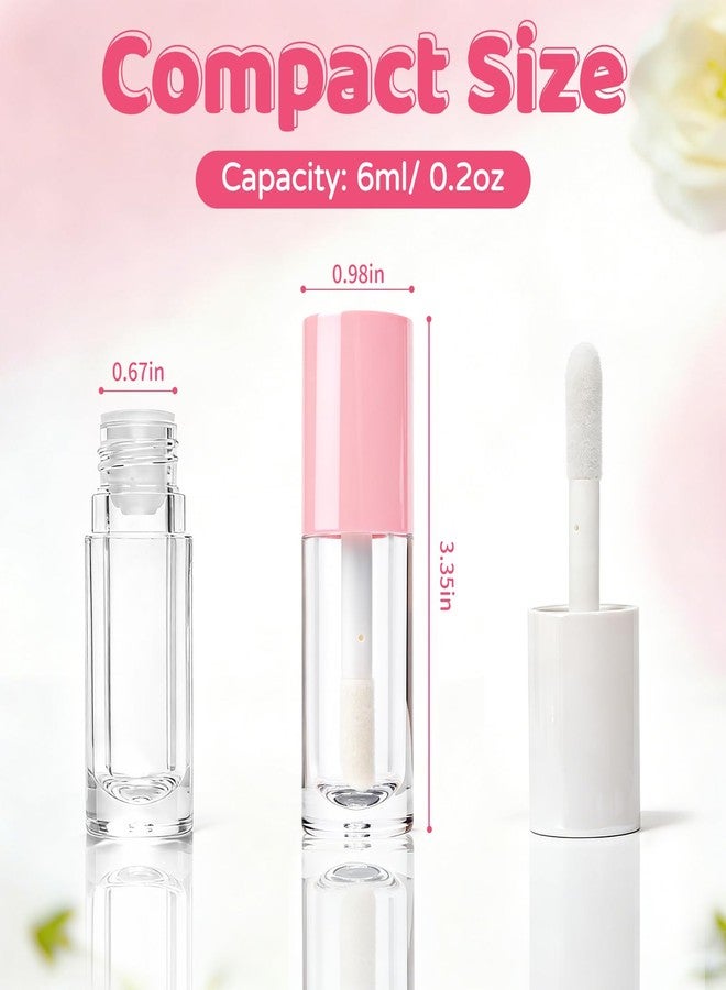 KAOPET 8 Pack Empty Lip Gloss Tubes with Wand & Rubber Insert, 6ml Refillable Clear Plastic Lipgloss Containers with Syringes & Funnel, Portable Leak-Proof Colorful Bottles for DIY Lip Gloss Balms - Image 3