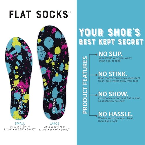 FLAT SOCKS جوارب مسطحة جوارب غير مرئية، بطانة بدون جوارب، لا تنزلق، لا رائحة، قابلة للغسل، إدخال حذاء بدون حذاء، أنماط متعددة الألوان، بقع طلاء، صغيرة - Image 4