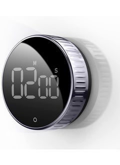 Dratal Digital Kitchen Timer Magnetic Timer for Cooking Count UpDown Study Timer for Kids Touch Control Mini Egg Timer with Large LED Display for Baking Classroom Fitness Silver