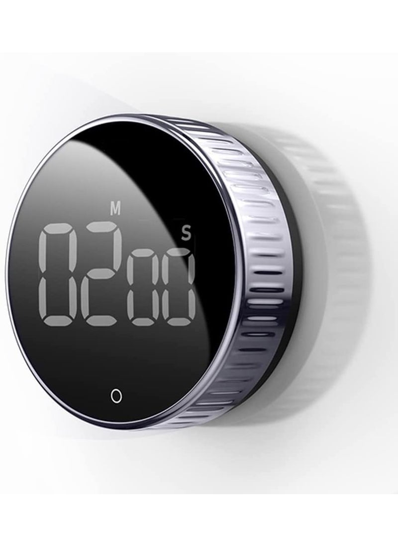 Dratal - Dratal Digital Kitchen Timer Magnetic Timer for Cooking Count UpDown Study Timer for Kids Touch Control Mini Egg Timer with Large LED Display for Baking Classroom Fitness Silver - Image 1