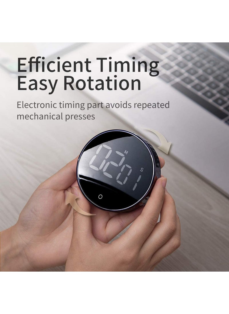 Dratal - Dratal Digital Kitchen Timer Magnetic Timer for Cooking Count UpDown Study Timer for Kids Touch Control Mini Egg Timer with Large LED Display for Baking Classroom Fitness Silver - Image 1