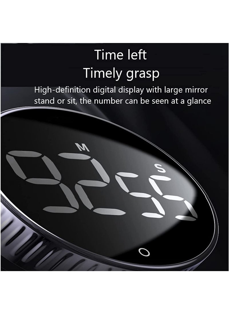 Dratal - Dratal Digital Kitchen Timer Magnetic Timer for Cooking Count UpDown Study Timer for Kids Touch Control Mini Egg Timer with Large LED Display for Baking Classroom Fitness Silver - Image 1