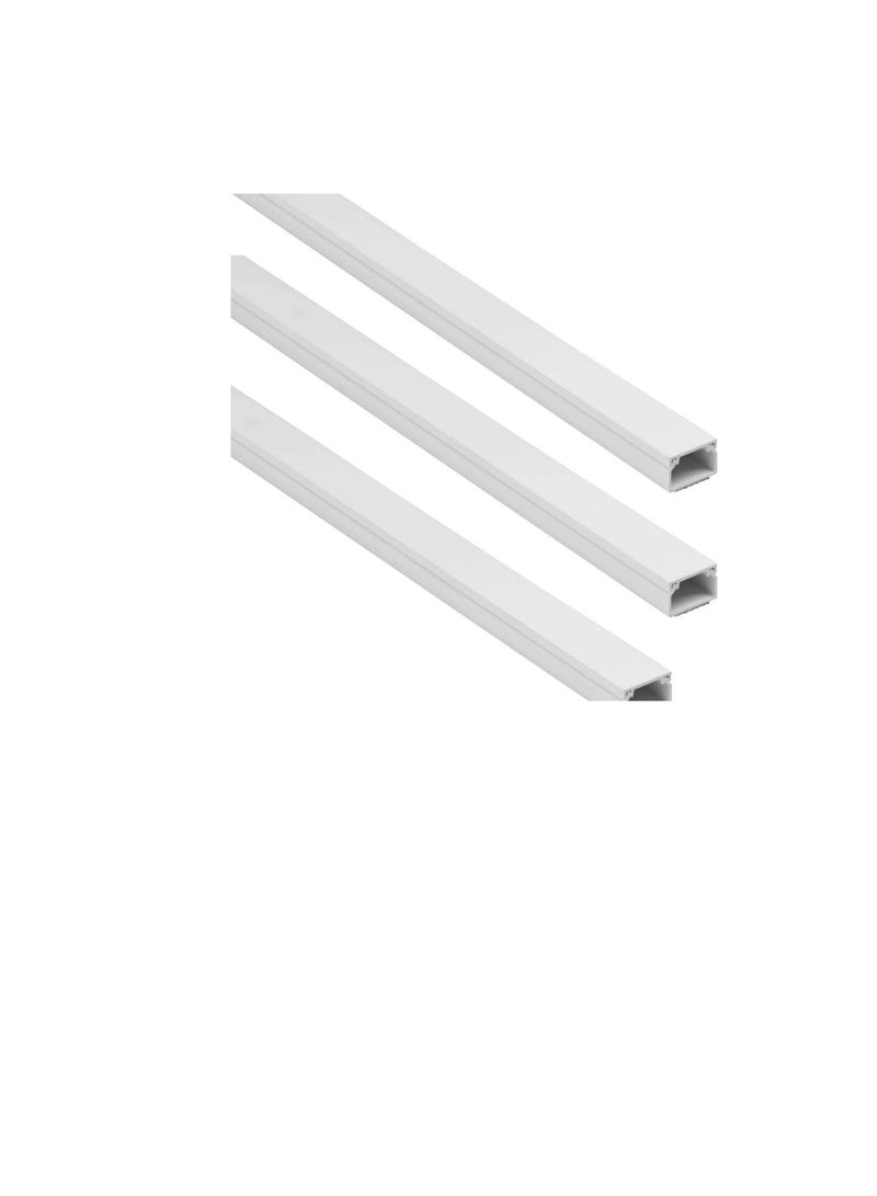 90cm Length 50x50mm Square Cable Box PVC Trunking White Wall Cord Cover Cable Concealer On-Wall Wire Cover Paintable Cable Management Raceway to Hide Wires - Pack of 3  - Image 3