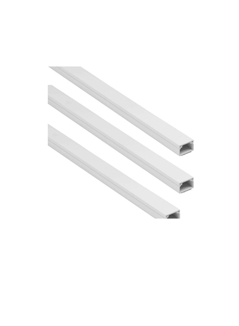 90cm Length 50x50mm Square Cable Box PVC Trunking White Wall Cord Cover Cable Concealer On-Wall Wire Cover Paintable Cable Management Raceway to Hide Wires - Pack of 3  - Image 2
