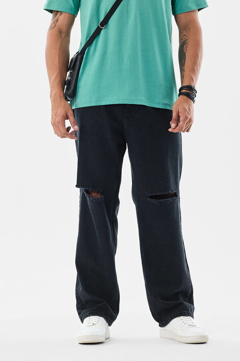 SNITCH جينز واسع بفتحات عند الركبة