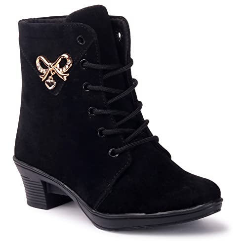 KRAFTER High Ankle Synthetic Boots For Womens And girls Black-uk-5-Black-M071-38 - Image 5
