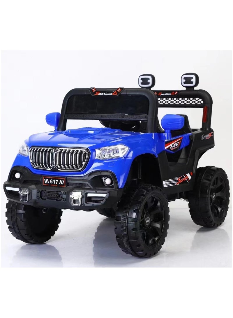 ضحكة  سيارة جيب كهربائية للأطفال مع جهاز تحكم عن بُعد من DEHKAH – مقعدين، بطارية 6 فولت، أضواء LED، موسيقى، وتحكم أبوي – للأعمار من 2 إلى 7 سنوات - Image 1