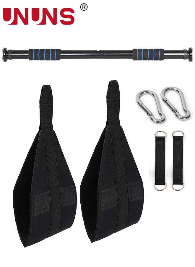 UNUNS Ab Slings Straps,Door Pull Up Bar,Rip-Resistant Heavy Duty Straps For Pull-up Bars,Abdominal Training Workout Equipment,Fitness Horizontal Bar,63-100CM Adjustable Width Workout Bars,Support 220 Ibs  - Image 1