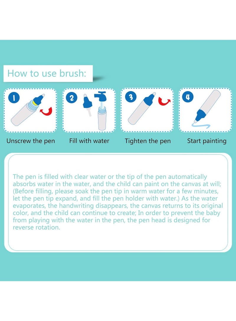 عام **سجادة رسم سحرية بالماء للأطفال - رسم وتصميم بالألوان المائية للتلوين.** - Image 5