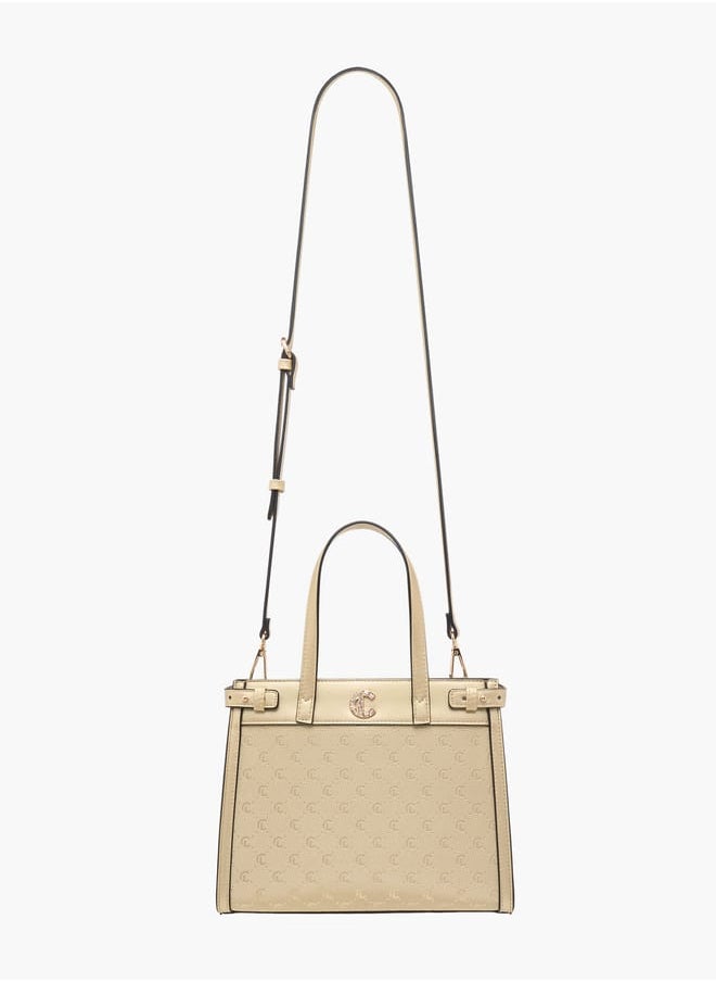 MISSY Women Missy Monogram Textured Tote Bag with Detachable Strap and Handles  - Image 2