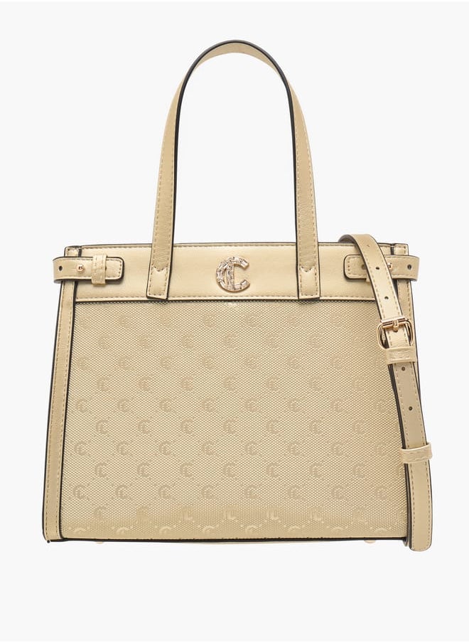 MISSY Women Missy Monogram Textured Tote Bag with Detachable Strap and Handles  - Image 1