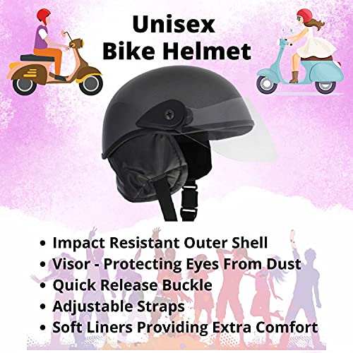 Western Era Half Helmet with Clear Visor for Men & Women ||Safety & Comfort|| Stylish Enhanced Design || (Large, Grey Glossy) - Image 5
